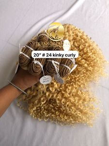 La mejor calidad 20 "#24 Color Kinky Curly Paquete al por mayor Raw Indian Temple Directo de la máquina de La India Cabello humano de doble trama - Product Image 2