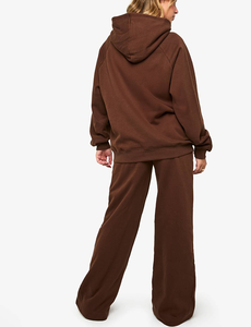 Conjunto Deportivo Informal para Mujer al por Mayor, en Existencia, Estilo Liso, Algodón, Estampado Puff, Sudadera con Capucha, Traje Deportivo de Otoño - Product Image 3