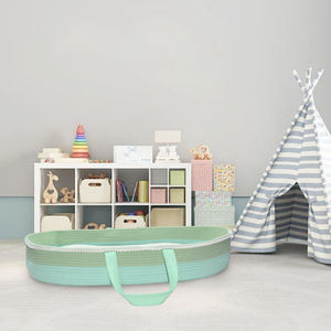 High Density Sponge Pad Kid-Friendly Babies Handmade 100% Cotton Rope Diaper Cotton Changing <strong>Basket</strong> - Product Image 4