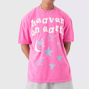 T-shirt imprimé 300gsm de haute qualité 100% coton Street Wear T-shirt surdimensionné Logo personnalisé T-shirt pour hommes - Product Image 1