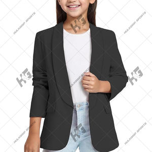 Elegante de lana de tejido sólido con cuello en V de un solo botón de manga larga Blazer chaqueta de oficina de negocios - Product Image 6