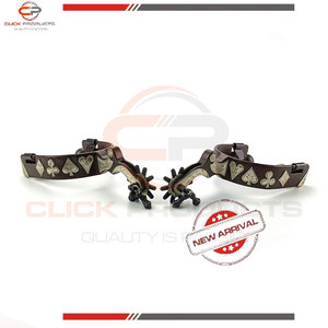 Equipo de equitación al por mayor de fábrica de alta calidad, espuelas decorativas occidentales antiguas con adornos grabados a mano y paleta - Product Image 4