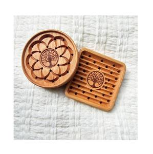 Porte-savon en bambou fait main de luxe pour lavabo de salle de bain, écologique, antidérapant, pour les salles de bain de spa, d'hôtel et de villégiature - Product Image 1