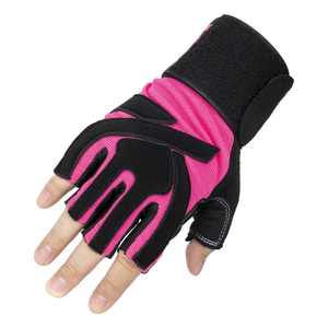 ถุงมือฟิตเนสแบบครึ่งนิ้วผ้าฝ้ายและหนังสำหรับออกกำลังกายและยกน้ำหนัก รุ่นยอดนิยมสำหรับทุกเพศ - Product Image 3