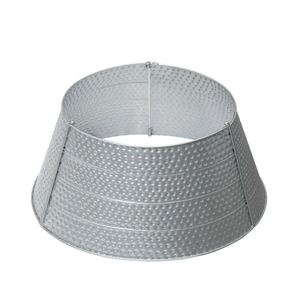 Collar de árbol de Navidad de hierro plateado martillado, soporte clásico para árbol, decoración elegante inspirada para el hogar, Año Nuevo, fiesta de Navidad - Product Image 1