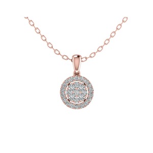 Conjunto de Diamantes de Corte Redondo en Racimo de Moda, Colgante de 0.40 Ct F-G, Diamante Cultivado en Laboratorio en Platino, para Bodas, Compromisos y Fiestas - Product Image 2