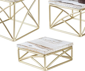 Top Sale Modern Rustic Wood with Metal Frame Dessert Display in Wholesale Price - Product Image 5