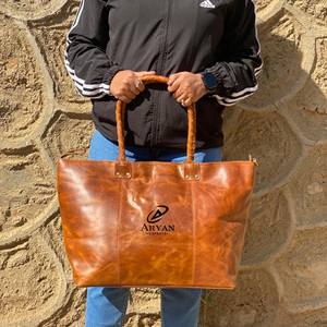 Sac fourre-tout en cuir véritable fait à la main pour femmes, sac de Shopping élégant décontracté grande taille, meilleur cadeau pour les femmes - Product Image 1