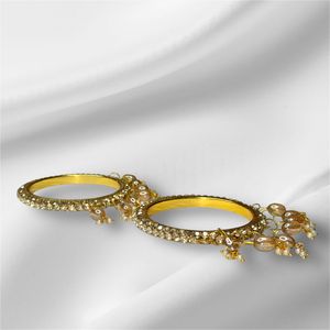 Brazalete dorado de Metal a la moda para mujer, bodas y fiestas de compromiso, hecho a mano para exportación - Product Image 3