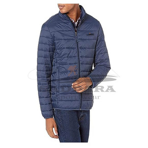 Veste matelassée éléganteVeste d'hiver pour hommes à capuche matelassée Rembourrage chaud coupe-vent Vêtements d'extérieur coupe confortable Manteau à fermeture à glissière - Product Image 5