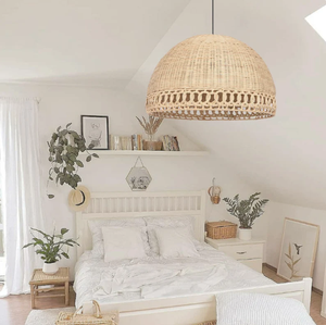 HOT PRODUCT Rattan Dome Pendant Lights Handmade <b>Lampshade</b> <b>Wicker</b> Chandelier - Product Image 3