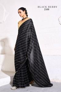 Collection de saris en satin élégant et moderne avec travail manuel Zarkan pour les mariages et les fêtes Vêtements ethniques en gros en vrac OEM personnalisés - Product Image 2