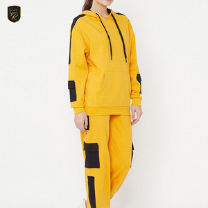 Ensemble de survêtement décontracté pour femme, 100 % coton respirant, deux pièces sportives, pantalon à capuche, fitness, entraînement, couleur unie, séchage rapide - Product Image 1