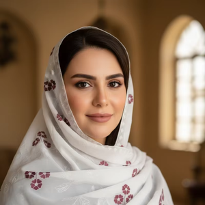 Nouvel arrivage : Châle en voile de coton blanc brodé de fleurs pour femme, doux, respirant, style ethnique arabe, idéal pour le Hajj - Product Image 1