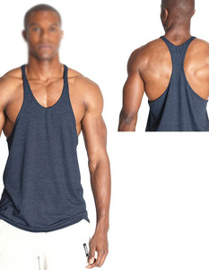 Nouveau débardeur uni personnalisé surdimensionné pour hommes, en polyester/coton, séchage rapide, respirant, col en V, vêtements de sport - Product Image 4