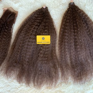 Haute qualité crépus droite vietnamien Remy peau trame extensions de cheveux humains faisceaux produit en gros - Product Image 4