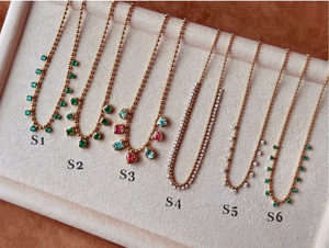 สร้อยคอลูกปัดทอง18K ประดับด้วยลูกปัดอัญมณีหรูหราและงดงาม - Product Image 4