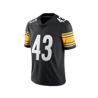Jersey Sepak Bola Amerika Berkualitas Tinggi Dewasa Unisex Custom Made Lengan Pendek V-neck Bahan Mesh Cetak Digital Anti Lembab 100%