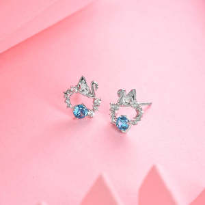 ซื้อต่างหูเงินแท้ 925 พรีเมียมสำหรับผู้หญิง สาวๆ ดีไซน์เก๋ไก๋รูปสัตว์ หัวใจ ดอกไม้ ดาว โรสโกลด์ เพชร - Product Image 2
