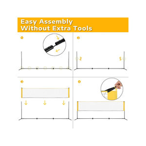 TBN01B Filet de Pickleball de Badminton Portable, Football Tennis Enfants Volleyball, Pratique Polyester Pliable Intérieur Extérieur - Product Image 4