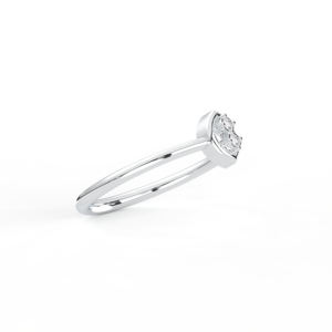 Anillo de diamantes de corte redondo de moissanita minimalista de 0,05 quilates, de quilates, conjunto de puntas de oro macizo de 18 quilates - Product Image 5