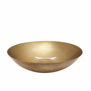 Ensemble de 2 bol rond de service en fer couleur or antique bol à fruits de grande taille pour la cuisine et la décoration de mariage à la main - Product Image 1