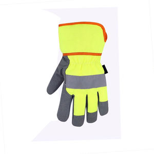 Gants en cuir de vachette fendu Gants de travail en cuir d'hiver doublés pour hommes avec des gants de sécurité à isolation lourde - Product Image 6