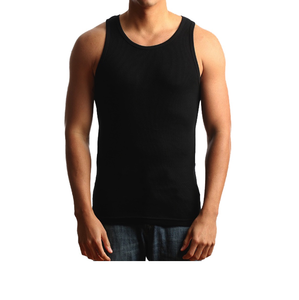 Vente en gros Gilet solide 100% coton côtelé sans manches pour hommes Débardeur de fitness pour hommes Chemise de gym d'entraînement Impression numérique de BD - Product Image 4