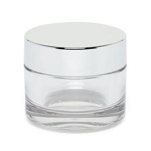 30ml Clear Glass Cosmetic Jars with Black Plastic Lids for Skin Care Creams Face Oils 60ml Capacity Glass Jar with Bamboo Base - Product Image 1