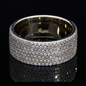 Anillo de Banda Ancha de Oro de 14K con Diamante CVD Cultivado en Laboratorio, Chapado en Rodio, Certificado IGI, Corte Brillante, Anillo de Lujo para Mujer - Product Image 1