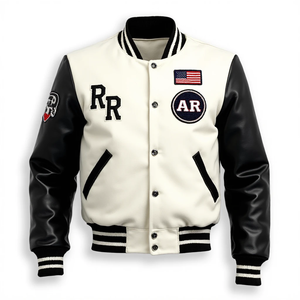 Chaqueta Bomber de Cuero y Lana Directo de Fábrica, Unisex, OEM ODM, Diseño Personalizado, Alta Calidad, Estilo Motero - Product Image 5