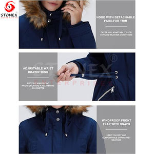 Parka cálida de Invierno para mujer, chaqueta Parka de invierno con forro de Sherpa con capucha y bolsillos con cremallera, el mejor proveedor - Product Image 6