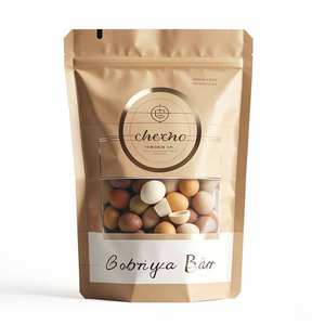 Pochette debout mate avec fermeture éclair et encoche de déchirure pour les noix, les fruits secs et les emballages de collations, conçue pour l'affichage sur les étagères de vente au détail - Product Image 3