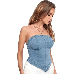 Tops de Mezclilla para Mujer de Alta Calidad, con Diseños Brillantes y Pedrería, Lujosos y Glamurosos, Perfectamente Confeccionados - Product Image 2