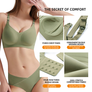 Reggiseno senza cuciture a fascia senza cuciture che allattano maternità senza fili <span class=keywords><strong>per</strong></span> <span class=keywords><strong>l</strong></span>'<span class=keywords><strong>allattamento</strong></span> al seno con fibbia della mamma reggiseno anteriore aperto supporto <span class=keywords><strong>per</strong></span> la gravidanza sollevamento - Product Image 5