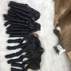 ช่อผมมนุษย์สำหรับผู้หญิงผิวดำช่อต่อผมมนุษย์แท้หยิก - Product Image 3