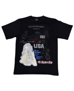 เสื้อยืดแขนสั้นผู้ชายผ้าฝ้าย100% พิมพ์ลายพัฟสไตล์ลำลองแนวสตรีท - Product Image 1