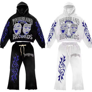 เสื้อฮู้ดดี้และกางเกงวอร์มพิมพ์ลายคุณภาพสูงแบบวินเทจ ลวดลายฟอกสีซีดจาง ผลิตจากผ้าหนา ผลิตโดย RAM Industry - Product Image 3