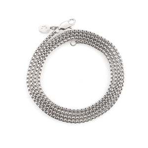 สร้อยคอเงิน 2 มม. ลายกล่อง ลายดาว ลายกากบาท ลายลูกบอล ลายฟิกาโร่ ชุบทอง ประดับเพชรและมุก สำหรับเป็นของขวัญ ทำจากทองเหลืองผสม - Product Image 4