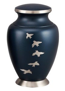 โกศเผาศพอลูมิเนียมสำหรับผู้ใหญ่พร้อมแถบแกะสลักสีดำดีบุกผสมตะกั่วและสีชมพูเคลือบเสร็จแล้วสำหรับเถ้ากระดูกมนุษย์ - Product Image 5