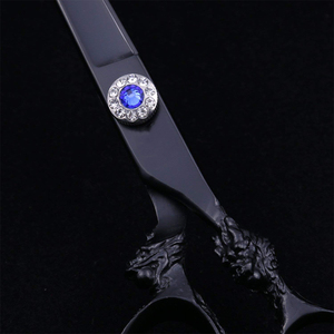 Black Color Coated Sharp Blade Barber <strong>Scissor</strong> With Fix Finger Rest and Fancy Screw Best Quality <strong>Dragon</strong> <strong>Handle</strong> <strong>Scissor</strong> - Product Image 3