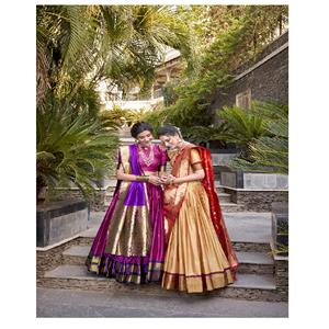 Meilleure qualité 3.8m Flair fermeture éclair Micro coton Jacquard soie Paithani Lehenga Zari tissage mariage Festival robe de soirée - Product Image 2