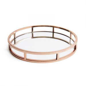 Miroir de luxe et plateau rond en aluminium avec une finition élégante, parfait pour les repas de mariage et les desserts, à un prix abordable. - Product Image 2