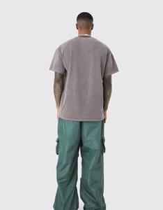 Top vente hommes lavage à l'acide t-shirt Streetwear Hip Hop pierre 100% coton t-shirts avec logo personnaliser lavage à l'acide T-shirt 2025 - Product Image 3