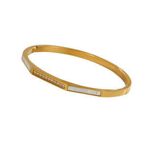 Pulsera de Moda de Acero Inoxidable Chapada en Oro, Estilo Retro y de Alta Gama para Mujer, con Forma de Mariposa Geométrica y Perla, Estilo Religioso Moderno - Product Image 5