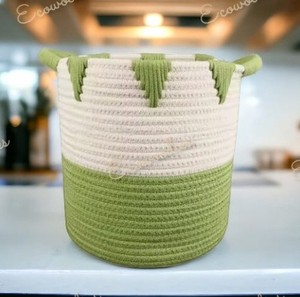 Creative Hands Wicker Laundry <b>Basket</b> with Jute Rope Handles Rope Woven Storage <b>Basket</b> <b>for</b> Toys and Cotton Storage <b>Basket</b> - Product Image 4