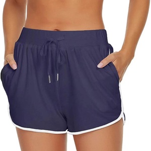 Pantalones Cortos Deportivos Híbridos para Mujer, Elegantes y Flexibles, con Dobladillo Dividido, para Entrenamiento Cruzado, de Poliéster y Algodón, con Ribete Blanco, Resistentes a la Decoloración, con Estampado - Product Image 3