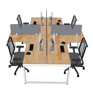 Mesa de Salón Minimalista Slean HBSL033, Diseño de 4 Plazas, 280x240cm, Madera de Caucho con Patas de Hierro - Product Image 2