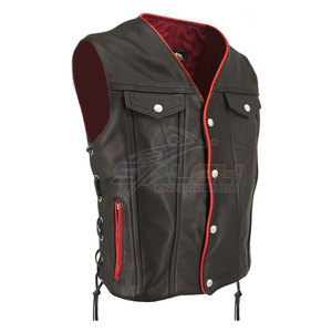 Chaleco de cuero de diseño al por mayor de fábrica Último estilo Pakistán Hecho Nuevo diseño Chaleco de cuero Chaleco - Product Image 3