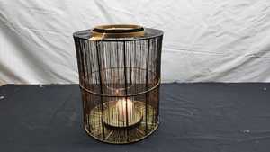 Linterna de Metal negro/dorado hecha a mano, decoración del hogar de gama alta, candelabro colgante en forma de pilar de hierro, vidrio de madera personalizado para - Product Image 3